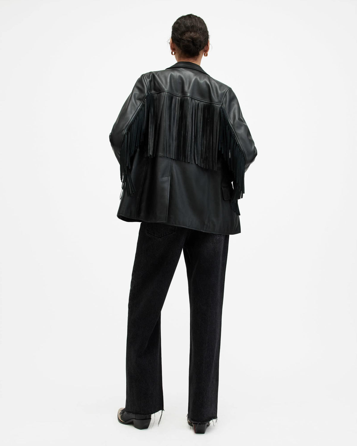 Blake Low Slung Wide Leg Denim Jeans Washed Black