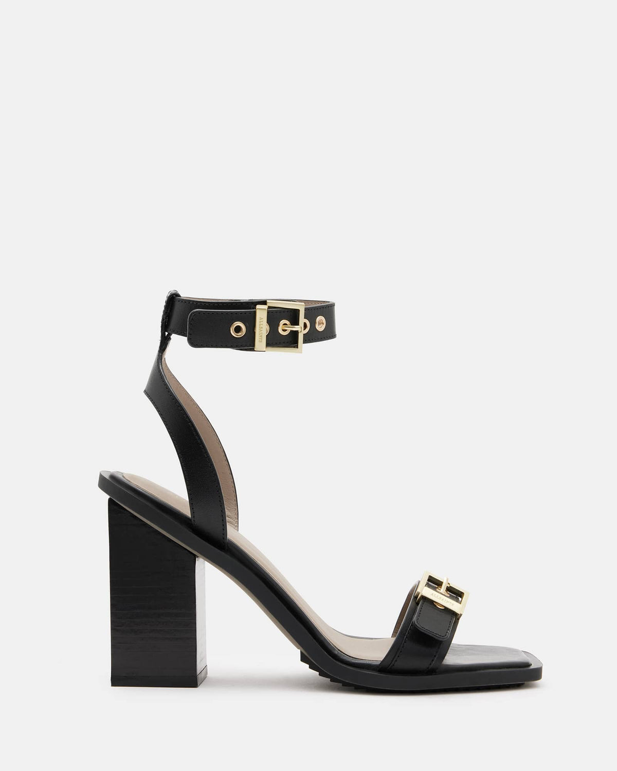 Pamela Leather Heel Sandals Black