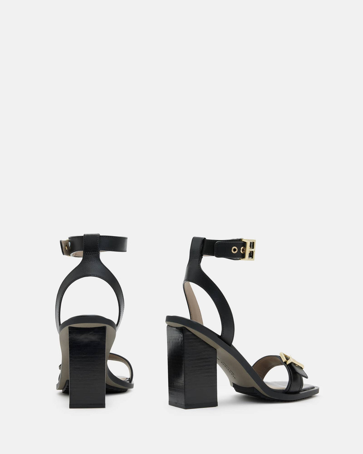 Pamela Leather Heel Sandals Black