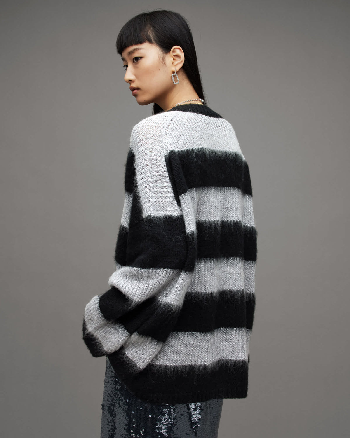 Lou Sparkle V-Neck Jumper BLACK/CLOUD GREY