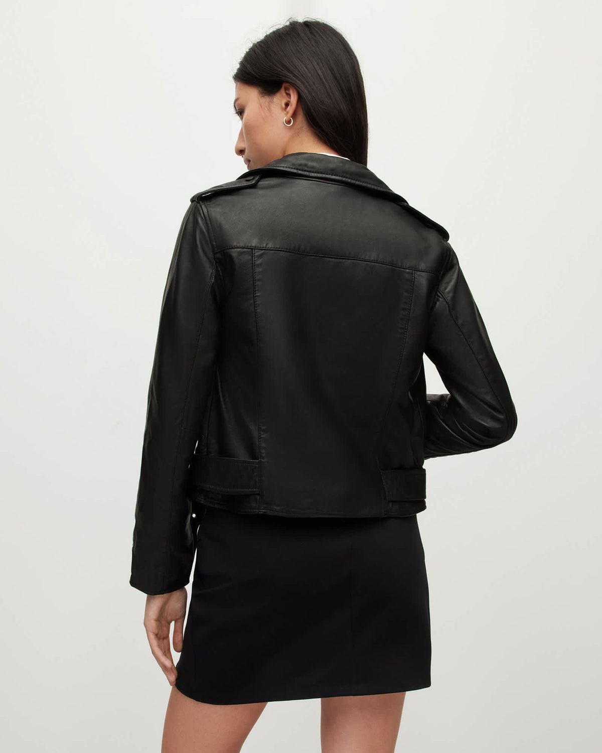 Balfern Leather Biker Jacket Black