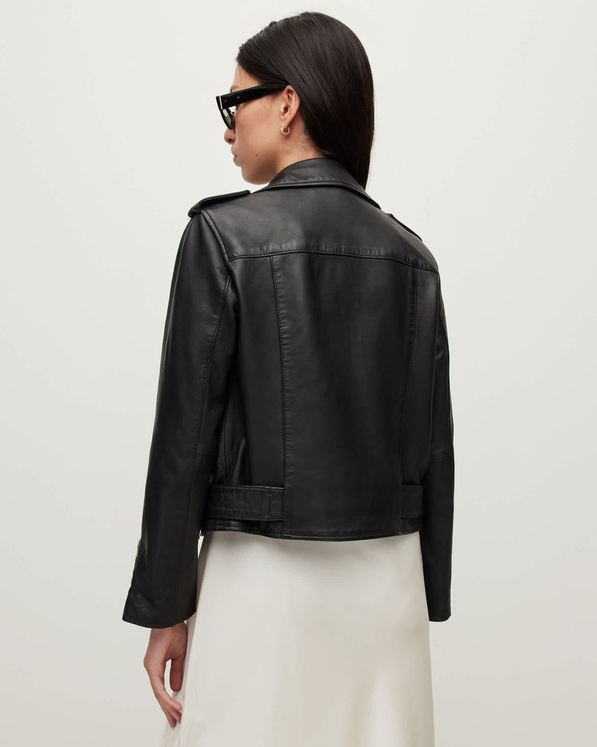 Balfern Leather Biker Jacket BLACK/GOLD