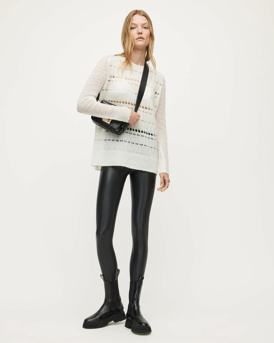 Cora Leather-Look High-Rise Leggings Black