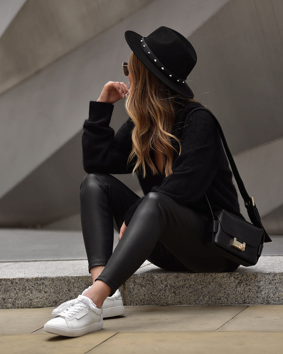 Cora Leather-Look High-Rise Leggings Black