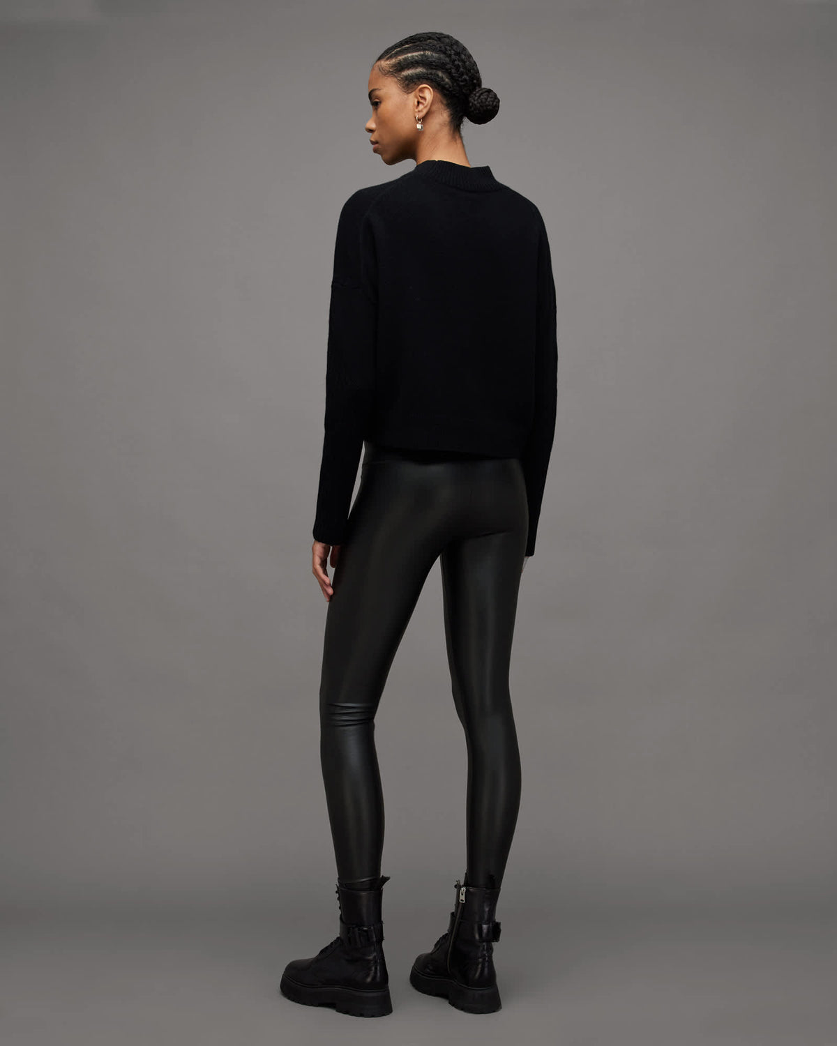 Cora High-Rise Skinny Fit Faux Leggings Black