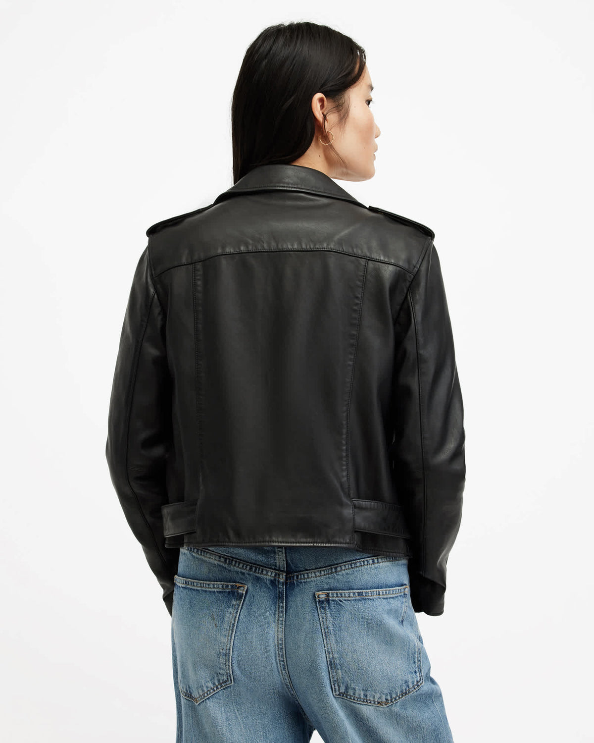 Balfern Leather Biker Jacket BLACK/GOLD