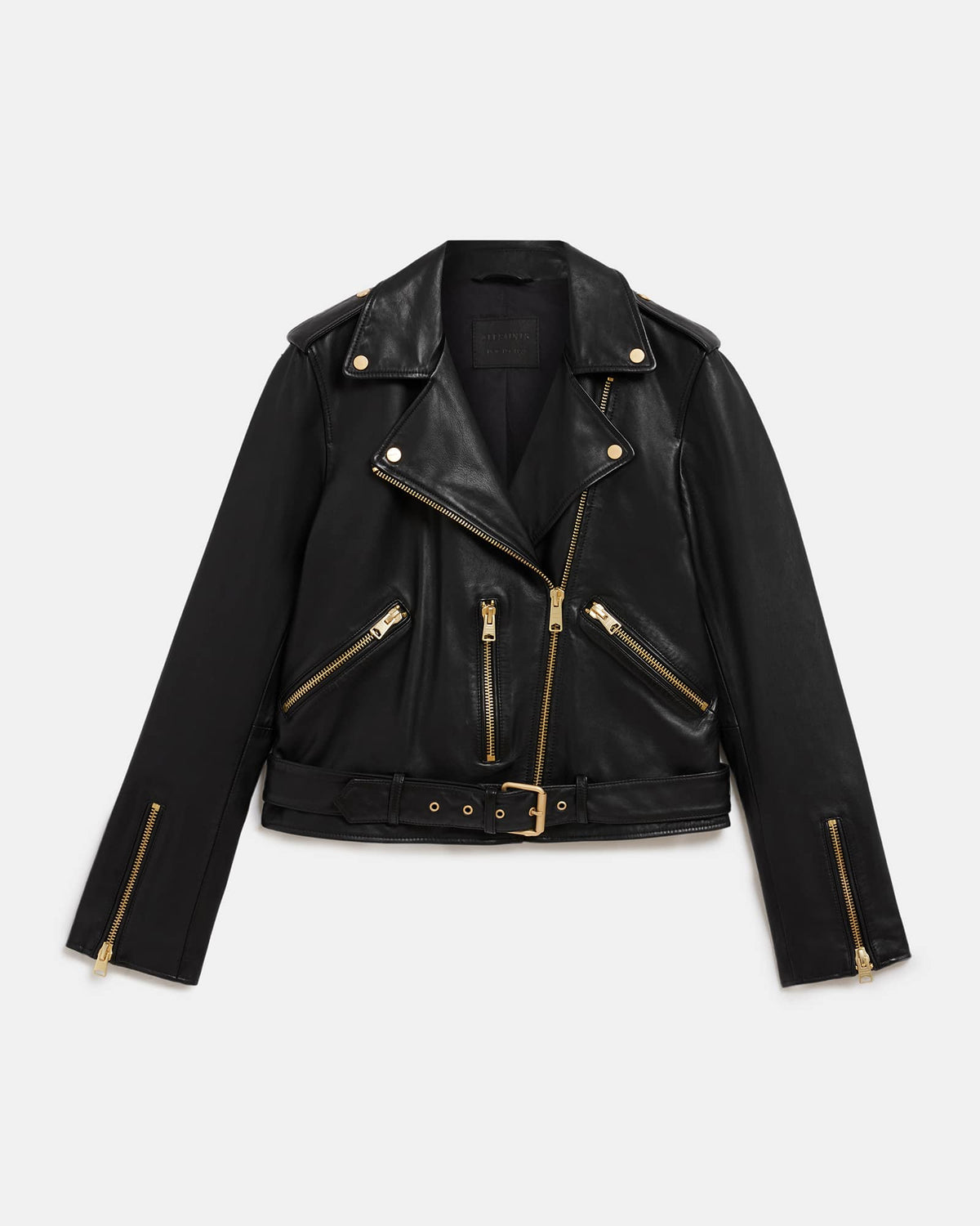 Balfern Leather Biker Jacket BLACK/GOLD