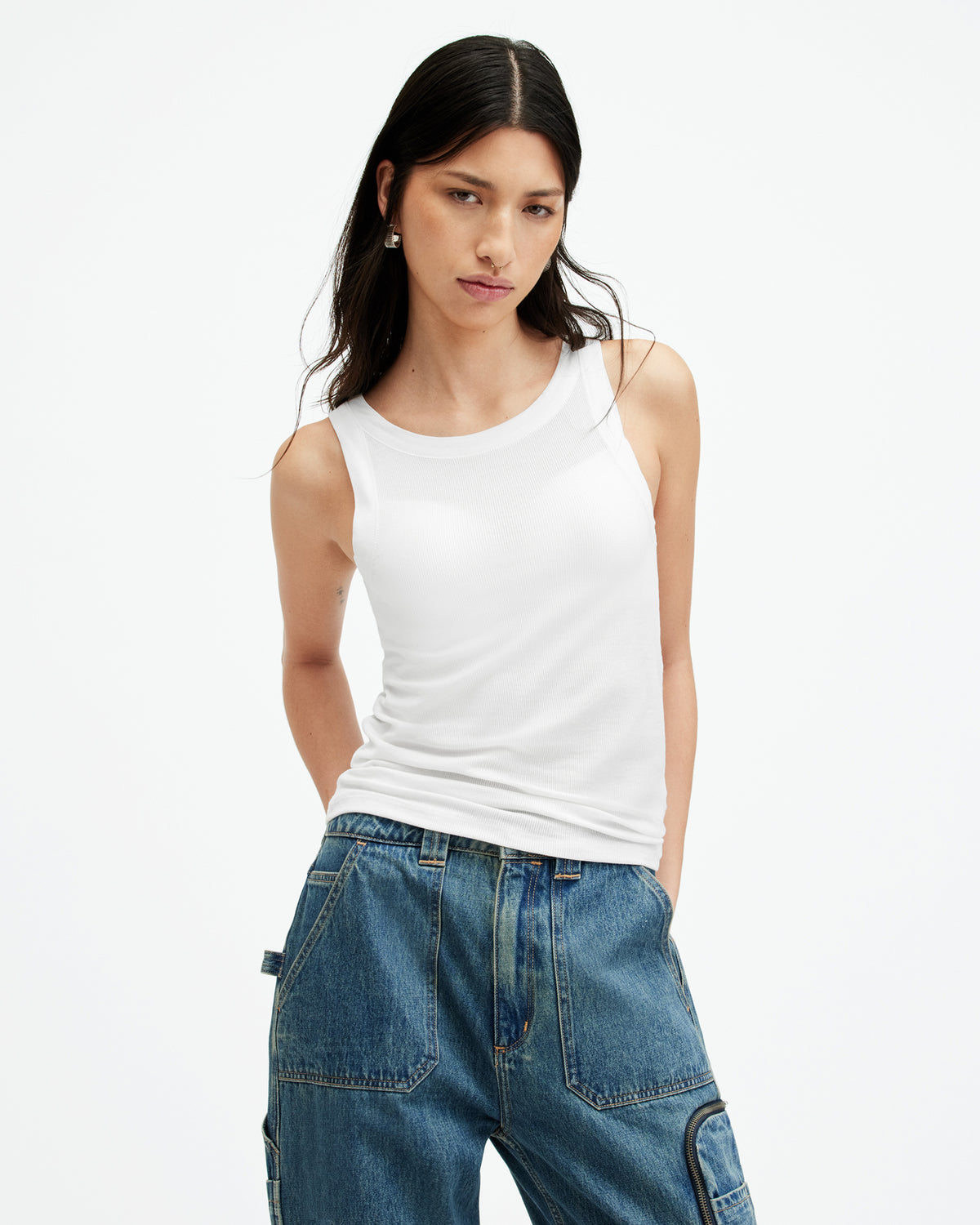 Rina Crew Neck Sleeveless Tank Top
