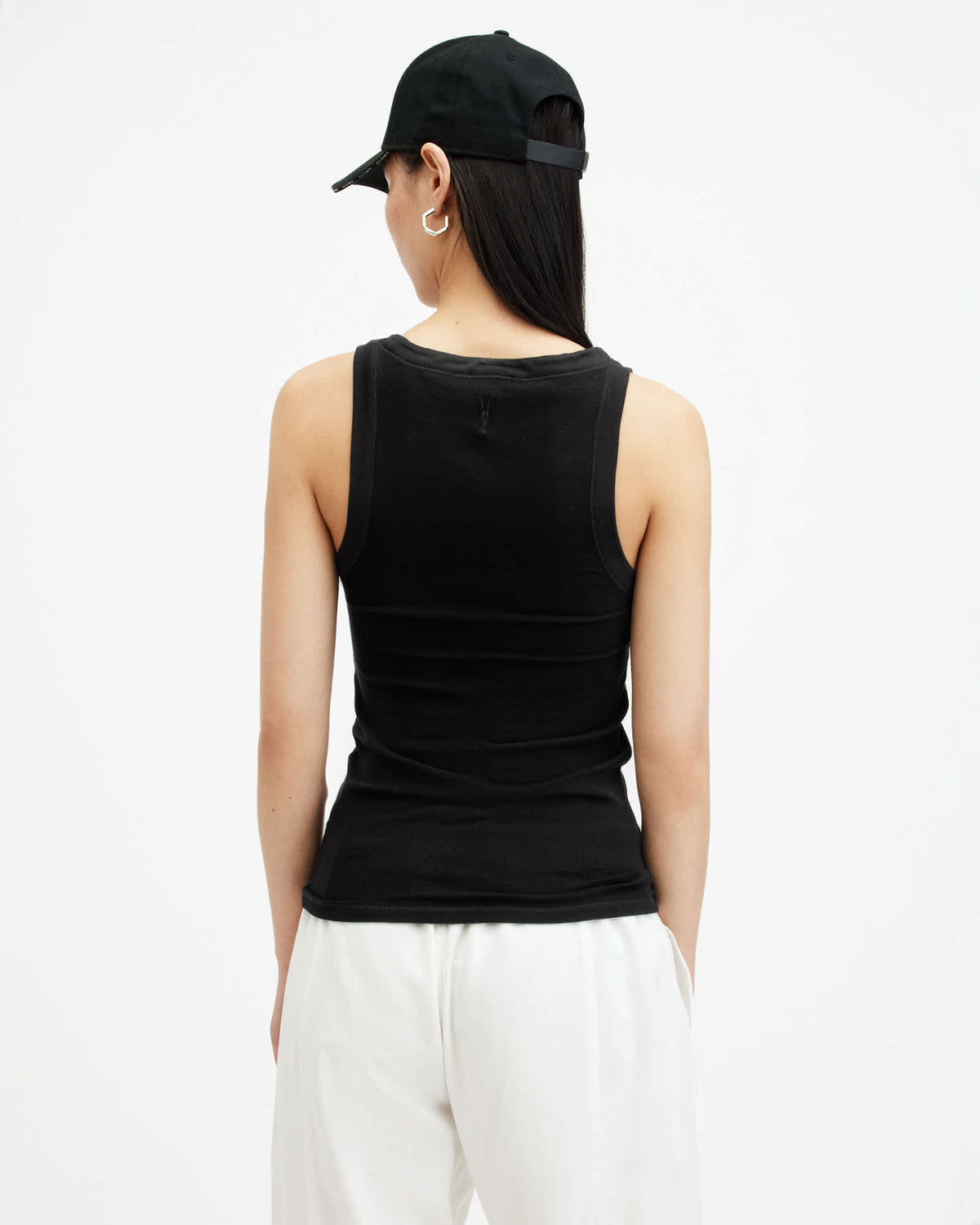 Rina Crew Neck Sleeveless Tank Top Black