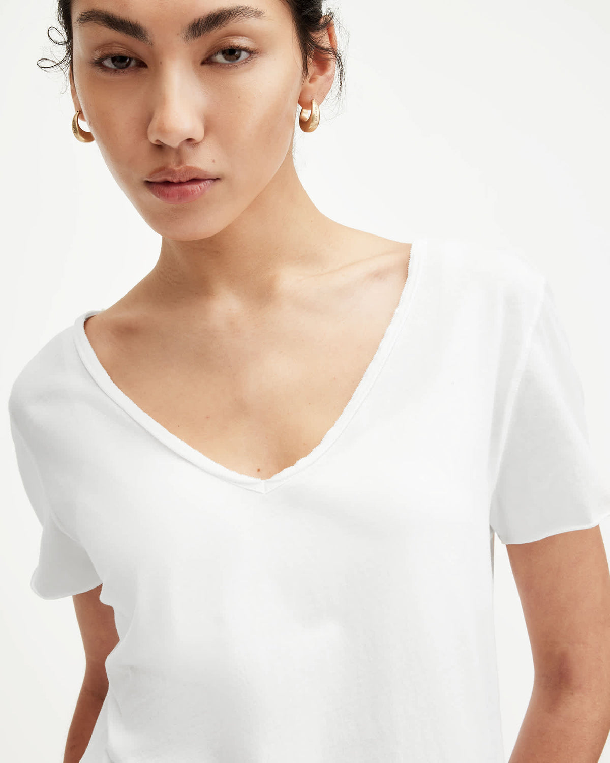 Emelyn V-Neck Tonic T-Shirt Chalk White