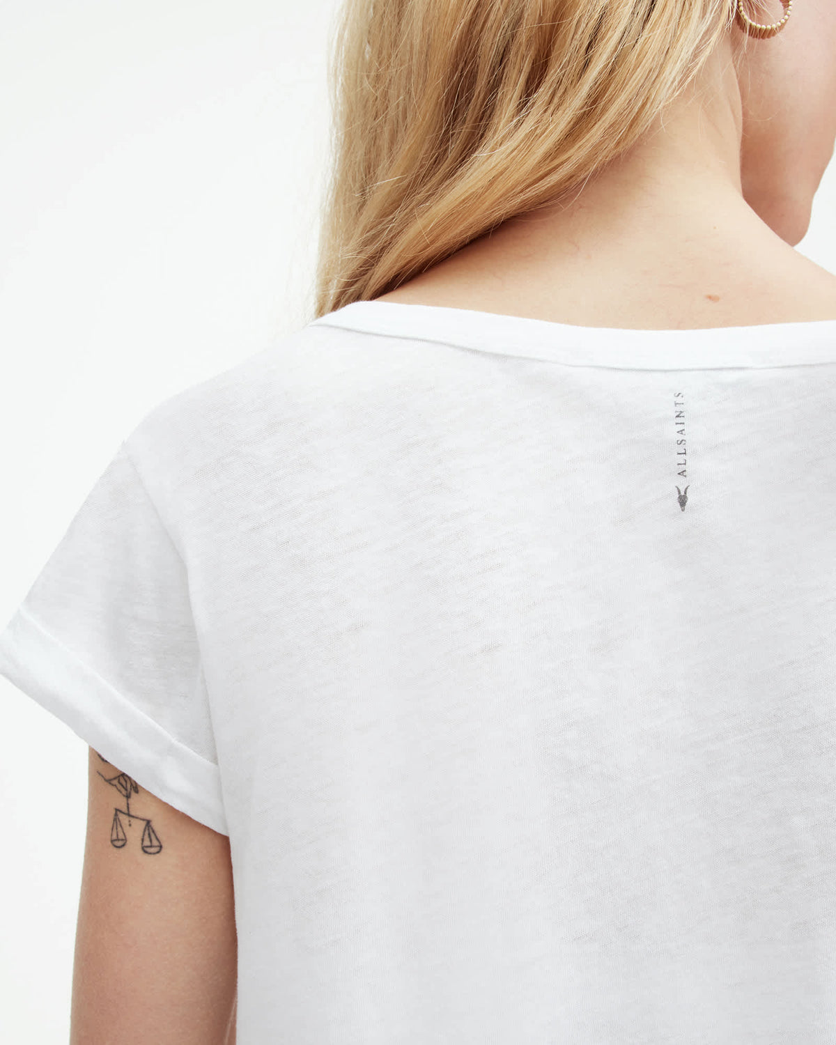 Anna V-Neck Short Sleeve T-Shirt White
