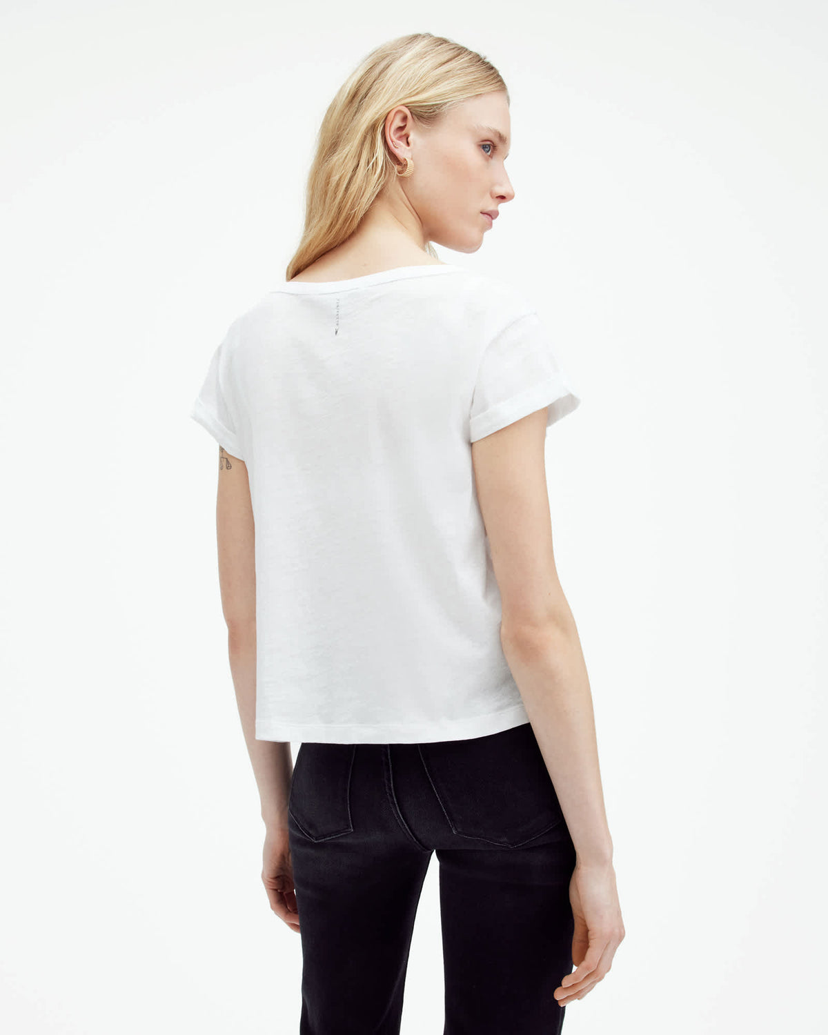 Anna V-Neck Short Sleeve T-Shirt White