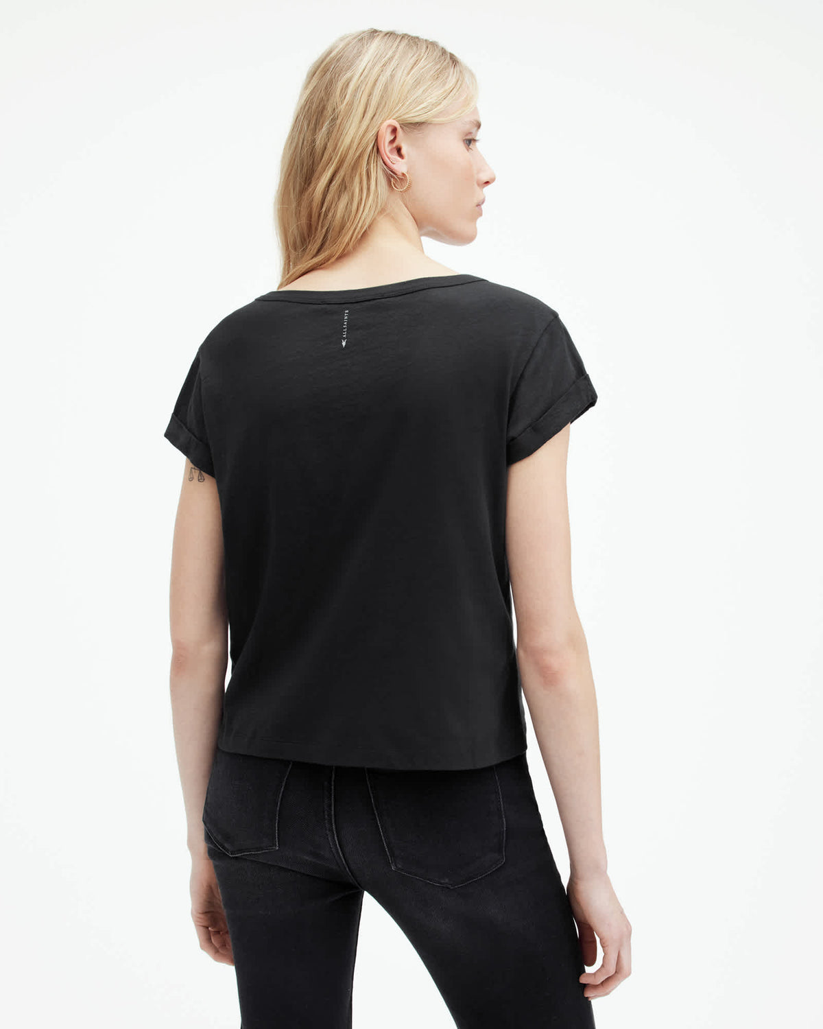 Anna V-Neck Short Sleeve T-Shirt Black