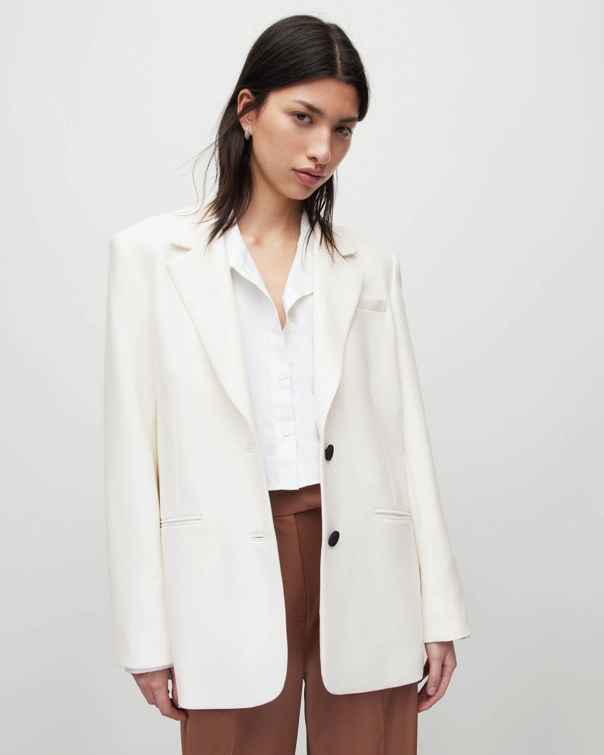 London Single Breasted Blazer Off White