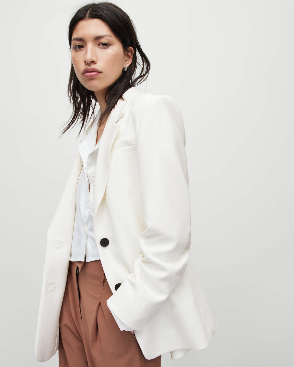 London Single Breasted Blazer Off White