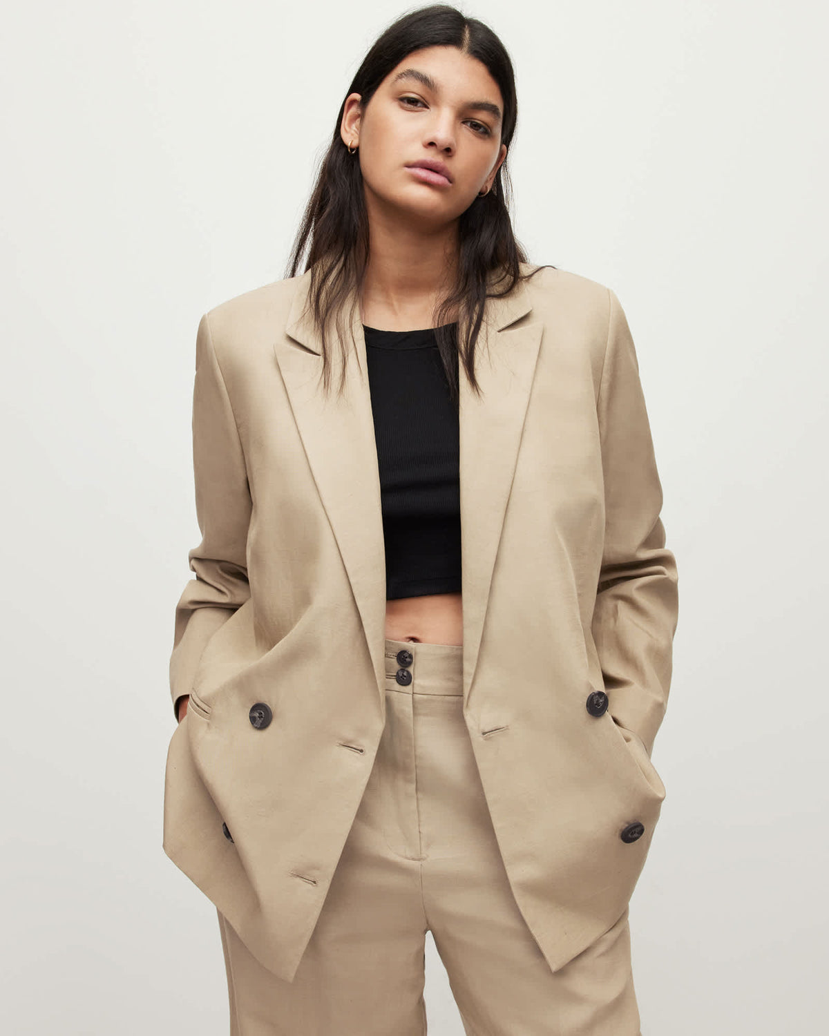 Petra Linen Blend Blazer LIGHT BEIGE