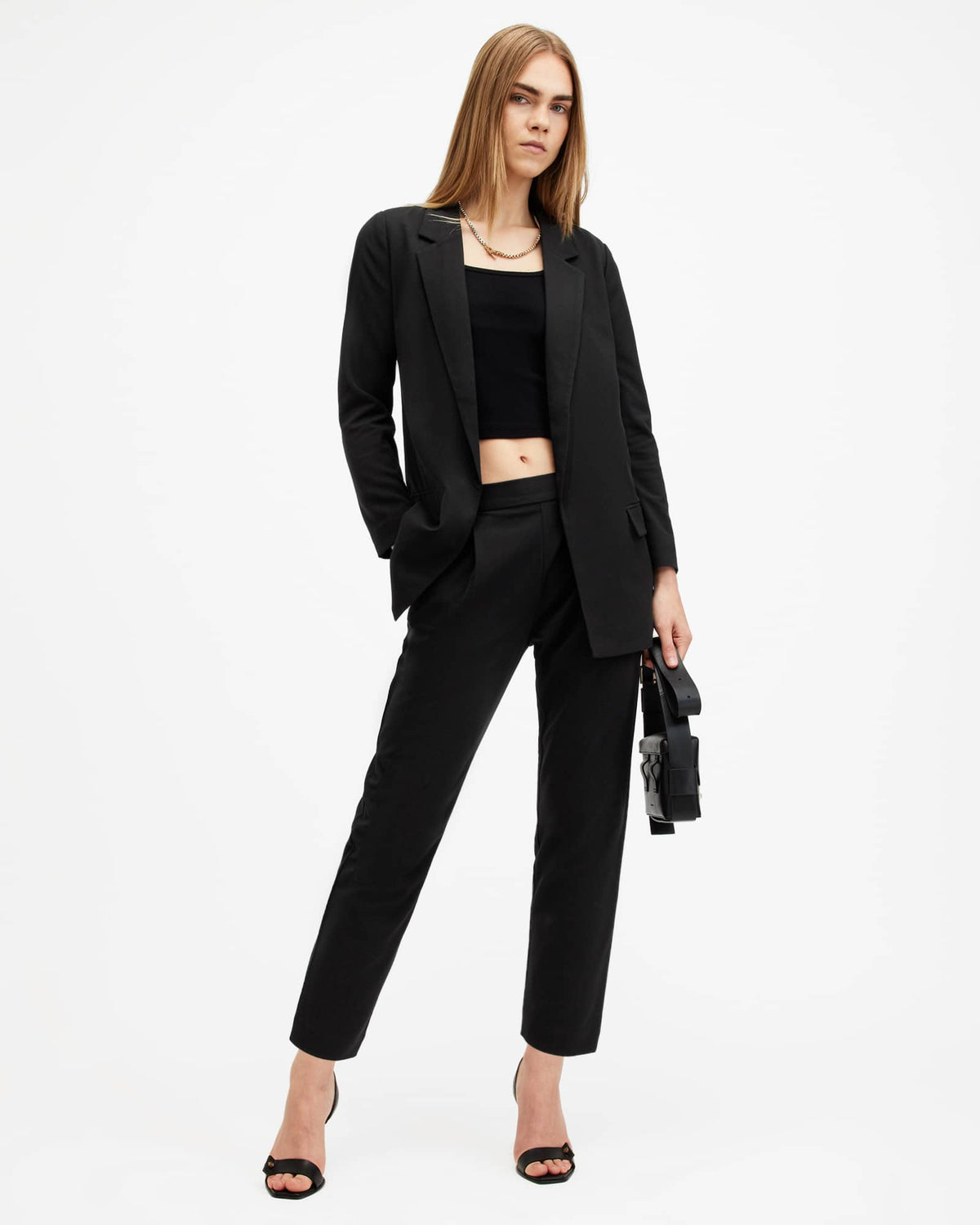 Aleida Lightweight Tri Blazer Black
