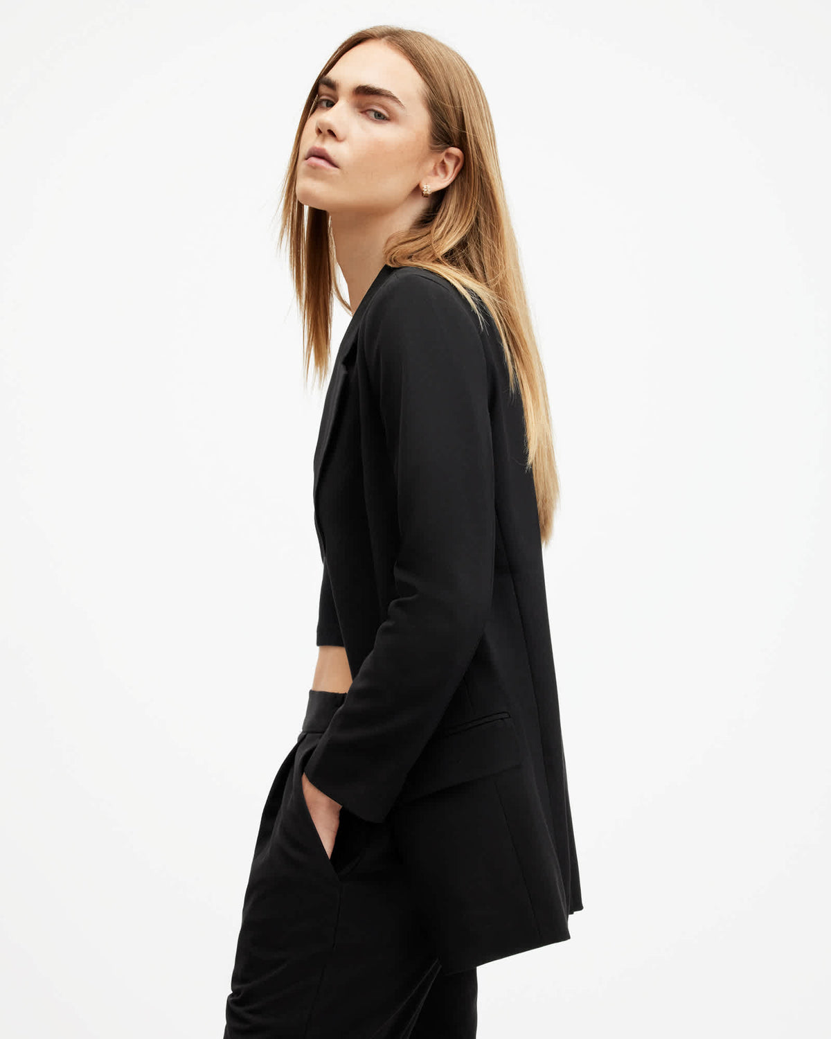 Aleida Lightweight Tri Blazer Black