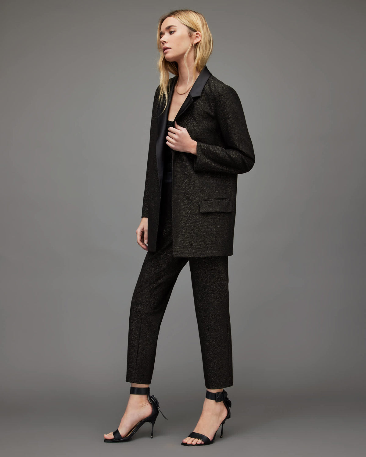Aleida Shimmer Trousers Black