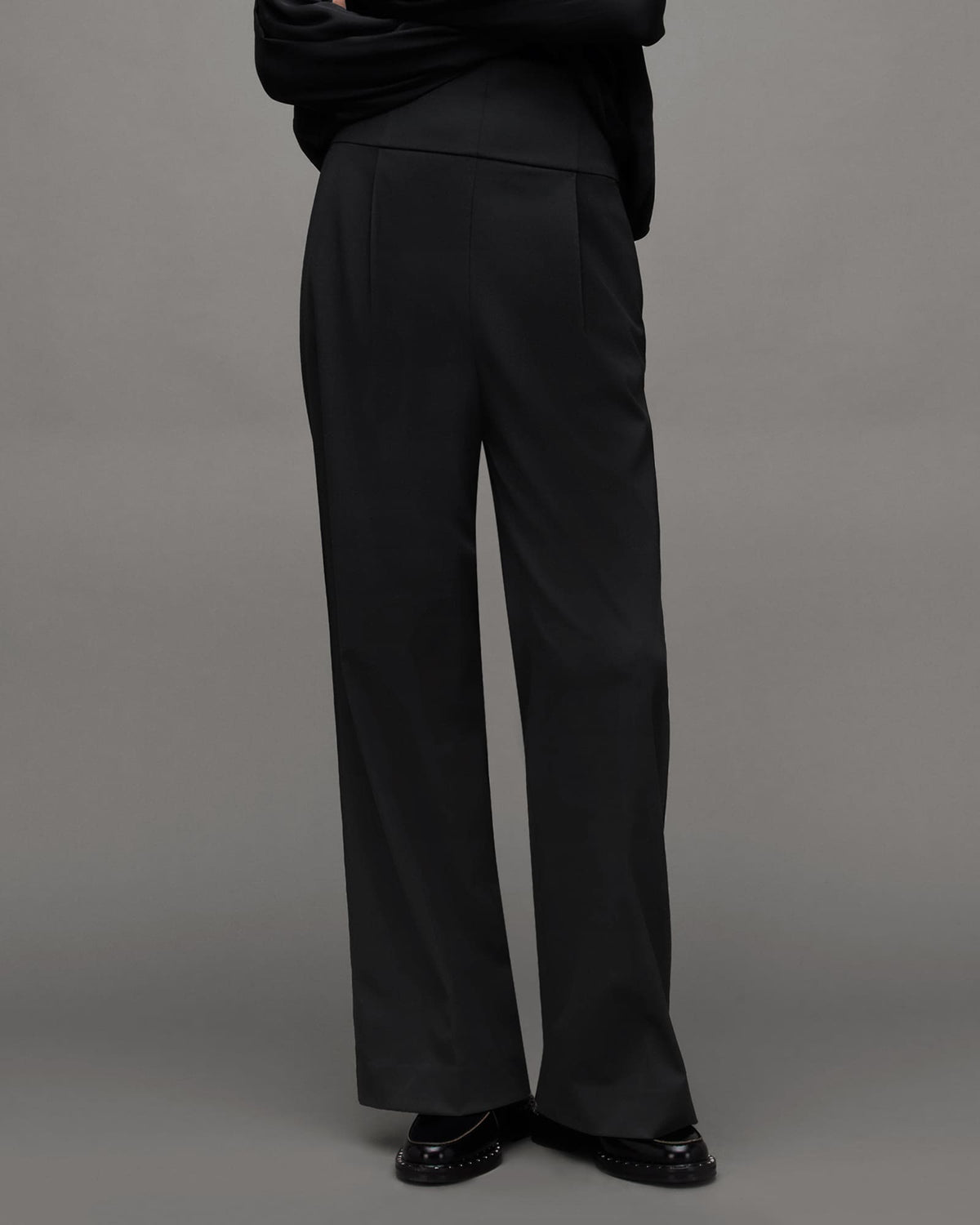 Comet High Waisted Wide Leg Trousers Black